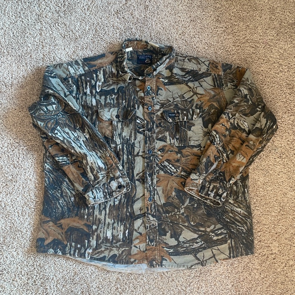 Rattlers Brand Camo Button Down Shirt